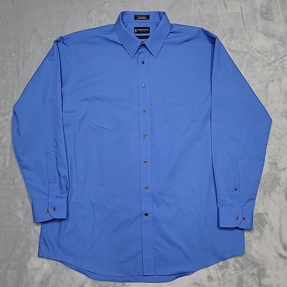 Stafford Other - Stafford Shirt Mens 18 36-37 Blue The Super Shirt Classic Fit Long Sleeve Office